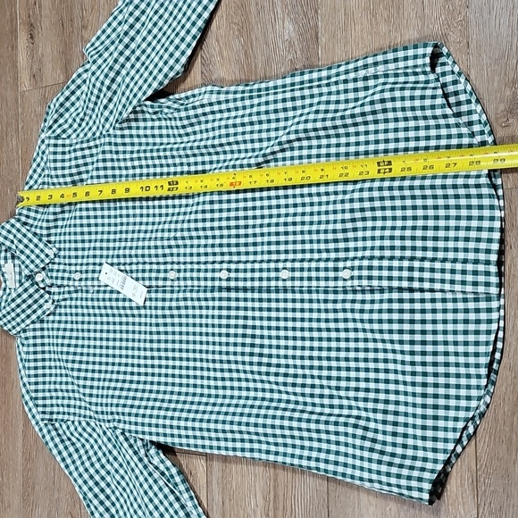 NWT J. Crew Green White Gingham Check Secret Wash Long Sleeve Button Down Shirt - Picture 15 of 16